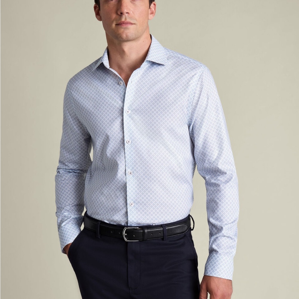 Charles Tyrwhitt Non-Iron Stretch Print Shirt - 41/86cm